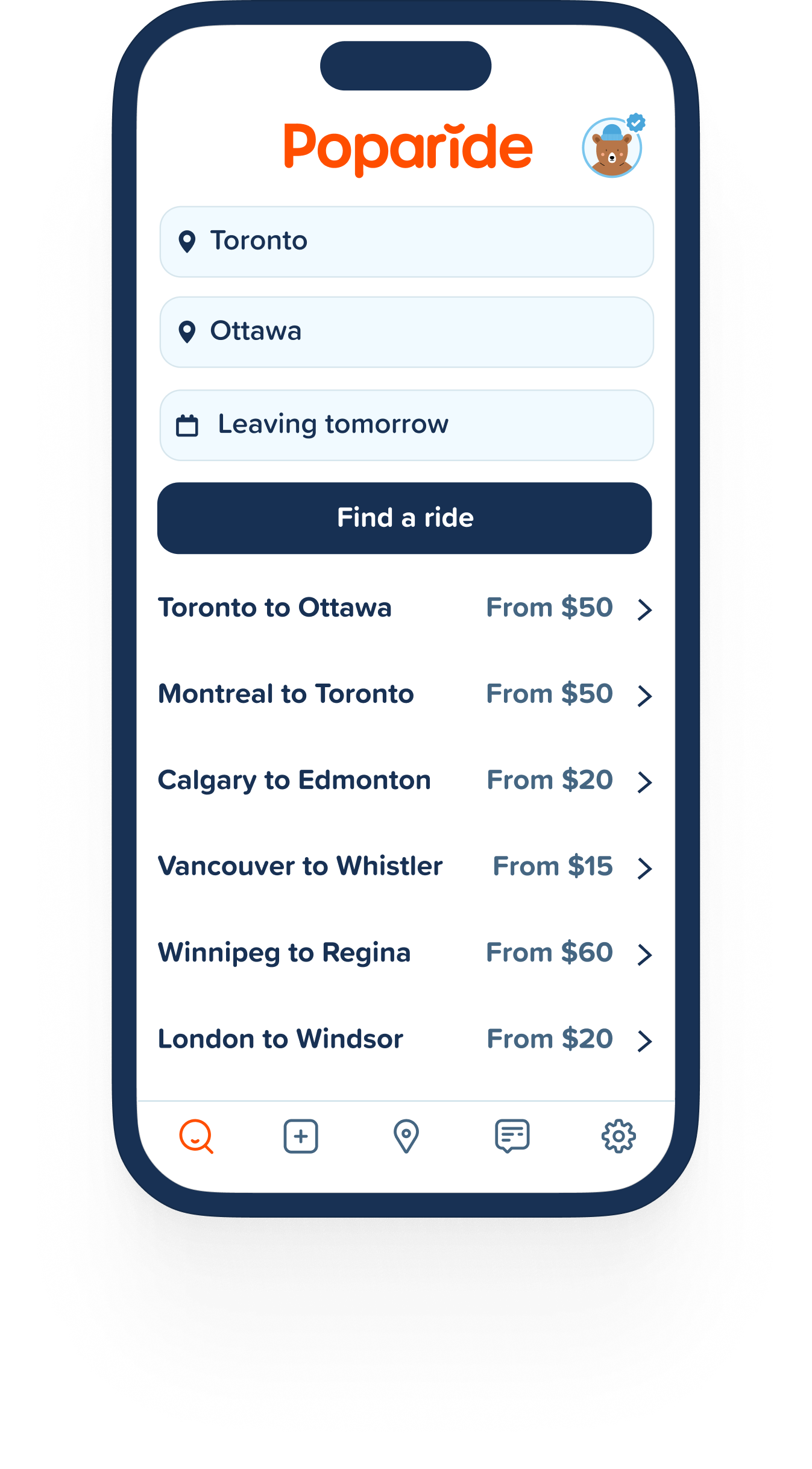 Poparide beta app